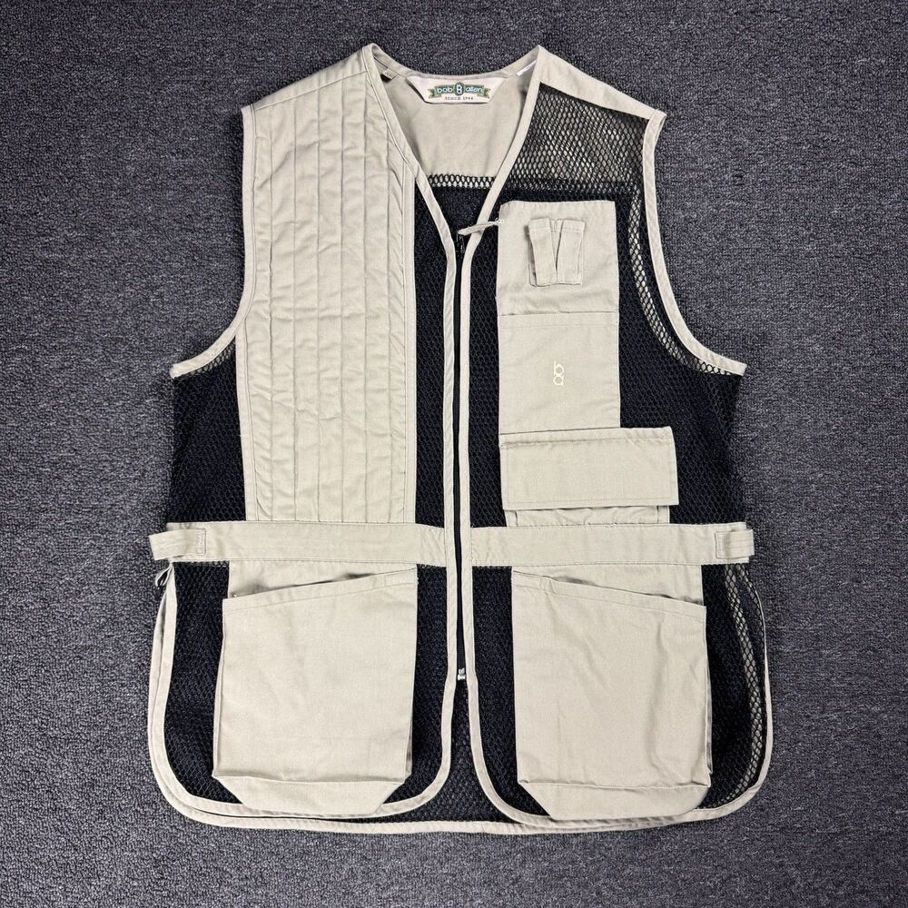Bob Allen Mesh Skeet Shooting Hunting Fishing Vest Mens XL Tan/Black Sportsman